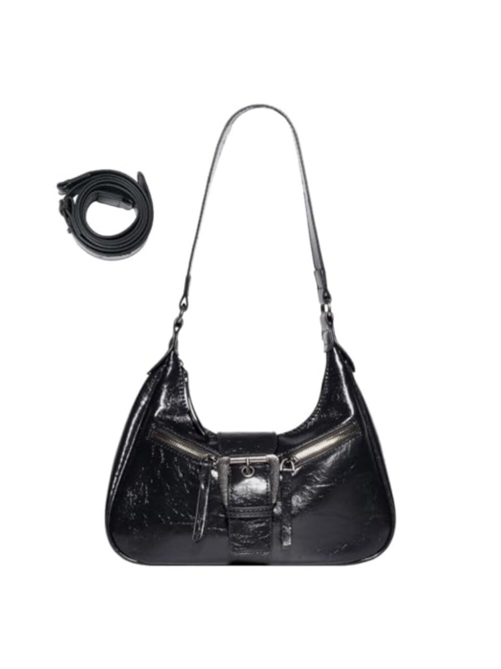 Y2K Hobo Shoulder Bag Women Faux Leather Vintage Purse Mini Top Handle